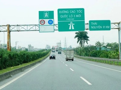 Một đoạn cao tốc Hà Nội - Thái Nguyên. 