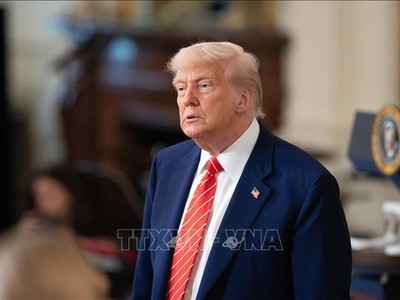 Tổng thống Mỹ Donald Trump phát biểu tại Nhà Trắng, Washington, D.C. Ảnh: THX/TTXVN