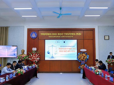 Hội thảo khoa học quốc gia “Pháp luật vì mục tiêu phát triển bền vững”. Ảnh: Hùng Anh 