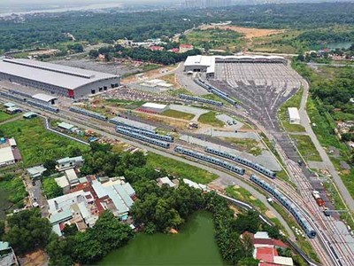 Depot Long Bình tại TP.Thủ Đức đang khai thác tuyến metro số 1 (Bến Thành - Suối Tiên). Ảnh: Lê Toàn