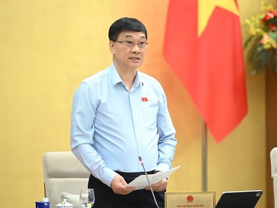 Phó chủ tịch Quốc hội Vũ Hồng Thanh điều hành phiên họp.