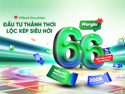 VPBankS tung ra combo chính sách margin 6,6%/năm, miễn phí giao dịch trọn đời và tặng điểm Loyalty.
