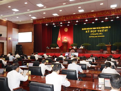 Quang cảnh Kỳ họp thứ 27 HĐND Thành phố Hải Phòng khóa XVI