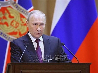 Tổng thống Nga Vladimir Putin phát biểu tại một sự kiện ở Moskva. Ảnh: SPUTNIK/TTXVN