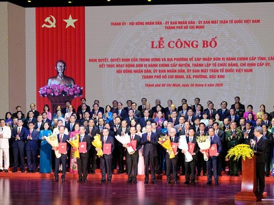 Ban Chấp hành Đảng bộ TP.HCM mới nhiệm kỳ 2020 - 2025 có 107 ủy viên, trong đó Ban Thường vụ Thành ủy TP.HCM mới gồm 27 ủy viên. Ảnh: Trọng Tín.