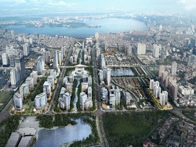 Phối cảnh khu đô thị Tây Hồ Tây.