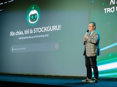 Chủ tịch HĐQT VPBankS Vũ Hữu Điền giới thiệu StockGuru tại hội thảo VPBankS Talk #5