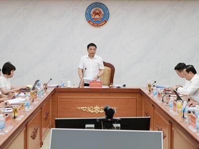 Bí thư Đảng ủy, Bộ trưởng Bộ Tài chính Nguyễn Văn Thắng phát biểu tại hội nghị. Ảnh: Mạnh Tuấn.