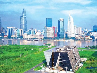Dự án Trung tâm triển lãm quy hoạch TP.HCM được xây dựng tại Khu đô thị mới Thủ Thiêm với tổng mức đầu tư gần 800 tỷ đồng. Ảnh: Hữu Chánh