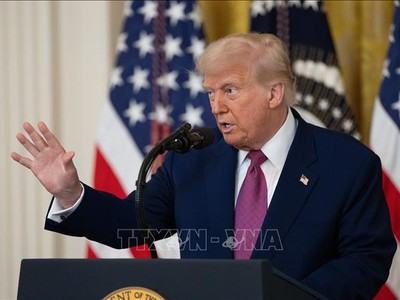 Tổng thống Mỹ Donald Trump phát biểu tại Nhà Trắng, Washington, D.C. Ảnh: THX/TTXVN