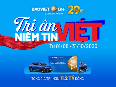 Bảo Việt Nhân Thọ “Tri ân Niềm Tin Việt” - Gia tăng quyền lợi bảo vệ, cơ hội trúng VinFast VF6
