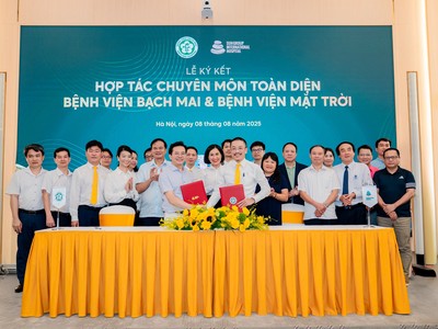 Lễ ký kết được tổ chức trang trọng tại Bệnh viện Mặt Trời. Ảnh: Bệnh viện Mặt Trời