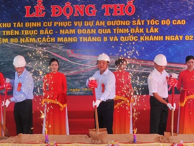Tỉnh Đắk Lắk động thổ Khu tái định cư đầu tiên phục vụ dự án đường sắt tốc độ cao trên trục Bắc - Nam. 