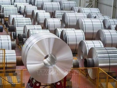 Thép thành phẩm của Công ty sản xuất thép Nhật Bản Nippon Steel. Ảnh: Reuters/TTXVN