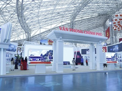 Không gian của Văn phòng Chính phủ tại Triển lãm thành tựu Đất nước.