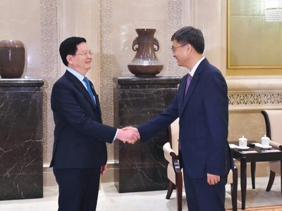 Phó thủ tướng Mai Văn Chính và ông Trần Cương. 