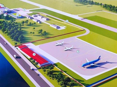 Phối cảnh Dự án mở rộng, nâng cấp Cảng hàng không Cà Mau. 