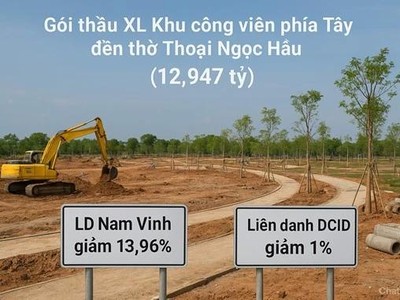 Đà Nẵng: 2 nhà thầu cạnh tranh tại gói thầu xây lắp Khu công viên phía Tây đền thờ Thoại Ngọc Hầu