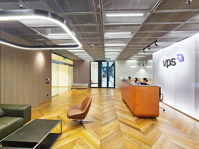 Phòng giao dịch VPS Sài Gòn – không gian mở hiện đại, xanh và tiện nghi, mang đến trải nghiệm thân thiện cho nhà đầu tư.