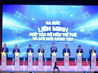  Ra mắt Liên minh hợp tác sở hữu trí tuệ và đổi mới sáng tạo. Ảnh: Bộ KHCN 