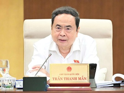 Chủ tịch Quốc hội Trần Thanh Mẫn phát biểu tại phiên họp. 