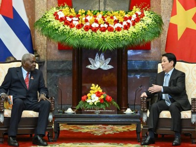 Chủ tịch Quốc hội Cuba hội kiến Chủ tịch nước Lương Cường 