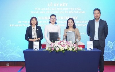 Lễ ký kết Phụ lục Bản ghi nhớ hợp tác giữa Traveloka và Sở Du lịch TP.HCM. 