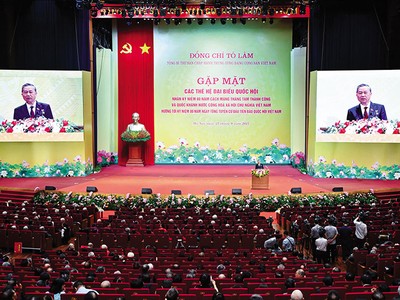 Cuộc gặp mặt các thế hệ đại biểu Quốc hội được tổ chức tại Hà Nội dưới sự chủ trì của Tổng Bí thư Tô Lâm