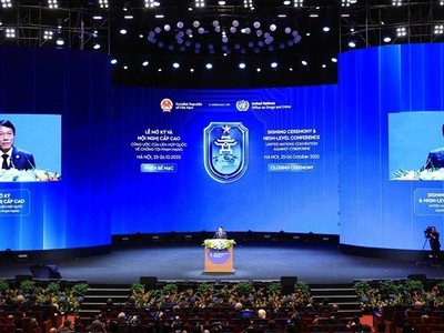 Đại tướng Lương Tam Quang, Bộ trưởng Bộ Công an phát biểu bế mạc. Ảnh: Tuấn Anh - TTXVN.