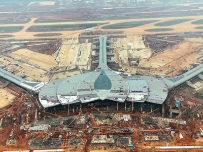 Thi công sân bay Long Thành. 