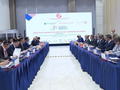 Lãnh đạo TP.HCM có buổi tiếp và làm việc với đoàn doanh nghiệp Italia tham dự Diễn đàn Kinh tế ASEAN - Italia năm 2025 tại TP.HCM - Ảnh: BTC