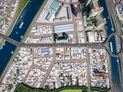 Phối cảnh Dự án cầu đường Nguyễn Khoái. 