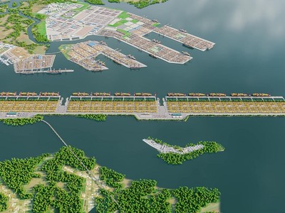 Phối cảnh Cảng trung chuyển quốc tế Cần Giờ.