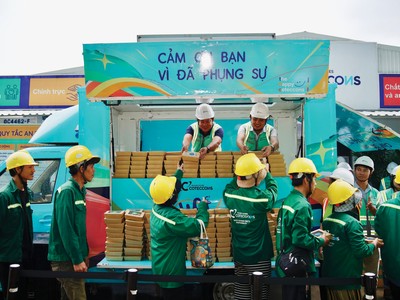 Xe Happy Coffee Truck là một trong các hoạt động tri ân kỹ sư, công nhân được Coteccons triển khai tại các công trường trên cả nước