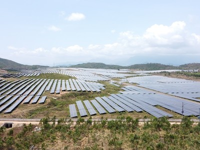 Dự án Nhà máy điện mặt trời KN Vạn Ninh đã đi vào vận hành. Ảnh: Linh Đan 