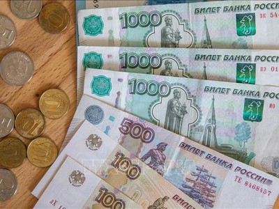 Đồng ruble của Nga. Ảnh: THX/TTXVN 