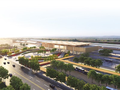 Phối cảnh ga Hải Dương thuộc Dự án Tuyến đường sắt Lào Cai - Hà Nội - Hải Phòng. 