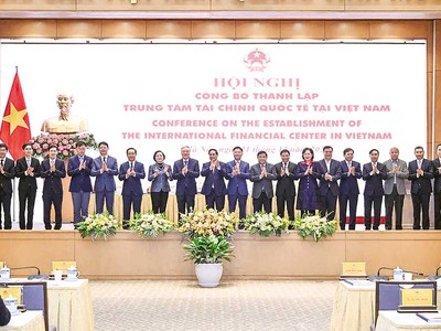 Lễ công bố thành lập Trung tâm Tài chính quốc tế tại Việt Nam (Ảnh: Thanh Thảo) 