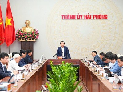 Ông Lê Tiến Châu, Bí thư Thành ủy Hải Phòng, Trưởng Ban Chỉ đạo thành phố chủ trì Hội nghị tổng kết