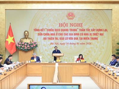 Thủ tướng Phạm Minh Chính nêu rõ, đến ngày hôm nay, chúng ta có thể tự tin khẳng định "Chiến dịch Quang Trung" mặc dù không có tiếng súng nhưng đã "tốc chiến, tốc thắng", không những "chiến thắng" mà còn "chiến thắng giòn giã" - Ảnh: VGP.