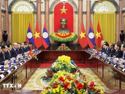 Chủ tịch nước Lương Cường hội kiến Tổng Bí thư, Chủ tịch nước Lào 