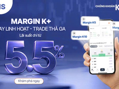 Margin K+ của KIS Việt Nam: Vay ký quỹ ngắn hạn từ 5,5%/năm