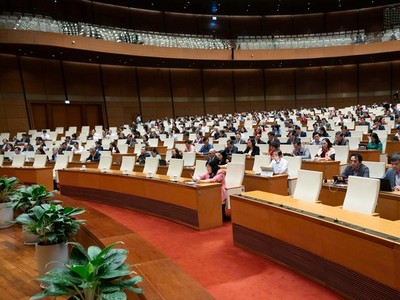 Một phiên họp toàn thể của Quốc hội Khóa XV. 