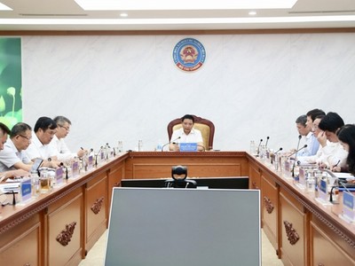 Bộ trưởng Nguyễn Văn Thắng chủ trì cuộc họp. Ảnh: Huyền Trang.