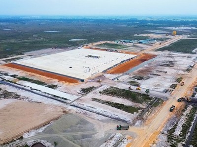 Công trường thi công Cảng hàng không Quảng Trị.