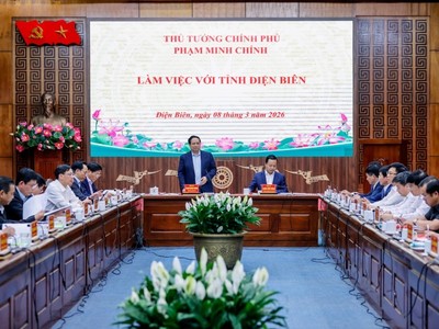 Thủ tướng Phạm Minh Chính làm việc với tỉnh Điện Biên - Ảnh: VGP.