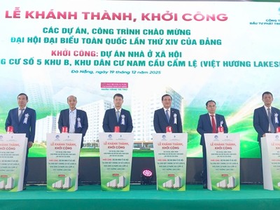Dự án nhà ở xã hội tại khu đất chung cư số 5 thuộc Khu B - Khu dân cư Nam cầu Cẩm Lệ đã được khởi công xây dựng trong tháng 12/2025.