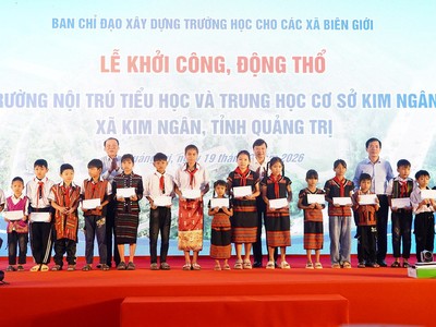 Quảng Trị đồng loạt khởi công 11 trường nội trú liên cấp tại các xã biên giới 