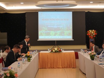 Ông Nguyễn Thiều Sơn, Chủ tịch Hiệp hội Cho thuê tài chính Việt Nam tại Hội nghị thường niên lần thứ 3 của Hiệp hội Cho thuê tài chính Việt Nam sáng 20/3 