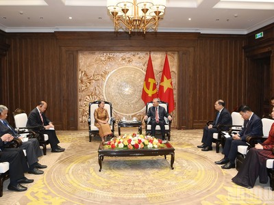 Tổng Bí thư Tô Lâm tiếp Phó Chủ tịch Đảng Nhân dân Campuchia Men Sam An 